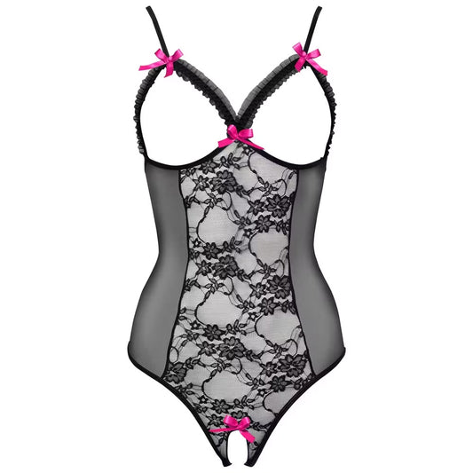 Body ouvert aus Powernet mit Spitze