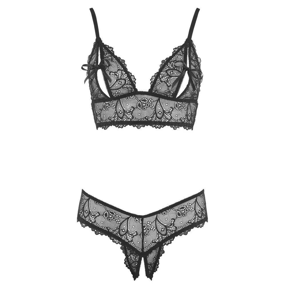 BH plus String, ouvert, aus weicher Spitze